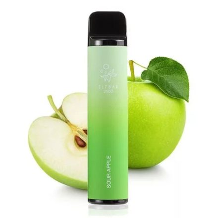 ELF BAR 2500 - Sour Apple 5% Jednorázová Elektronická Cigareta