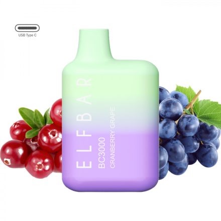 ELF BAR BC3000 - Cranberry Grape 5% Jednorázová Elektronická Cigareta - Nabíjateľné