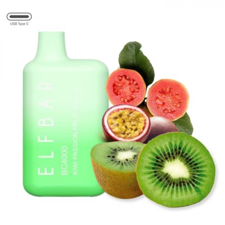 ELF BAR BC4000 - Kiwi Passionfruit Guava 5% Jednorázová Elektronická Cigareta - Nabíjateľné