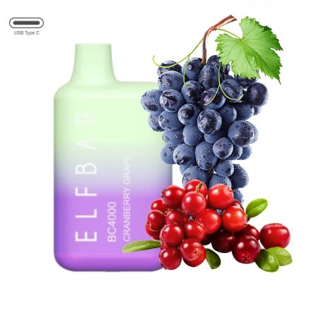 ELF BAR BC4000 - Cranberry Grape 5% Jednorázová Elektronická Cigareta - Nabíjateľné