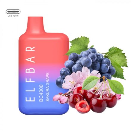 ELF BAR BC4000 - Sakura Grape 5% Jednorázová Elektronická Cigareta - Nabíjateľné