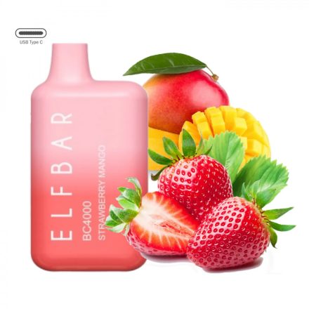 ELF BAR BC4000 - Strawberry Mango 5% Jednorázová Elektronická Cigareta - Nabíjateľné