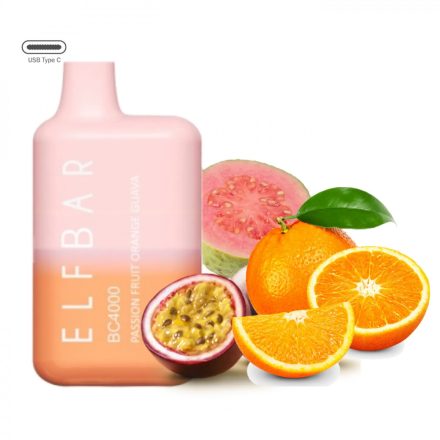 ELF BAR BC4000 - Passionfruit Orange Guava 5% Jednorázová Elektronická Cigareta - Nabíjateľné