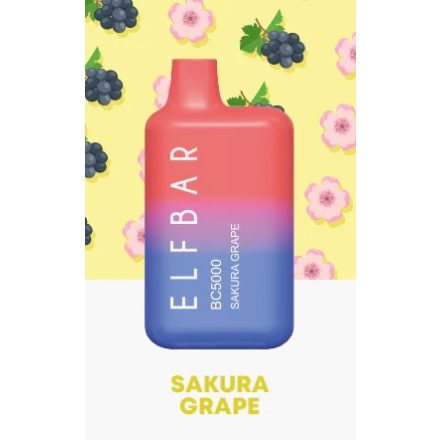 ELF BAR BC5000 - Sakura Grape 5% Jednorázová Elektronická Cigareta - Nabíjateľné