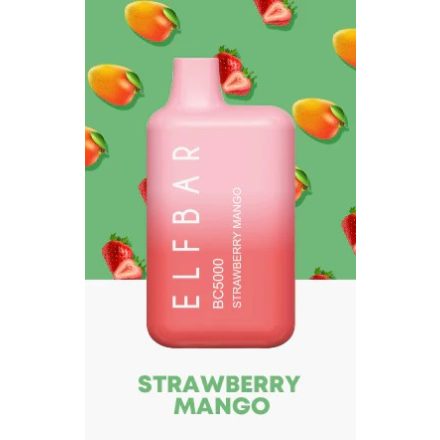 ELF BAR BC5000 - Strawberry Mango 5% Jednorázová Elektronická Cigareta - Nabíjateľné